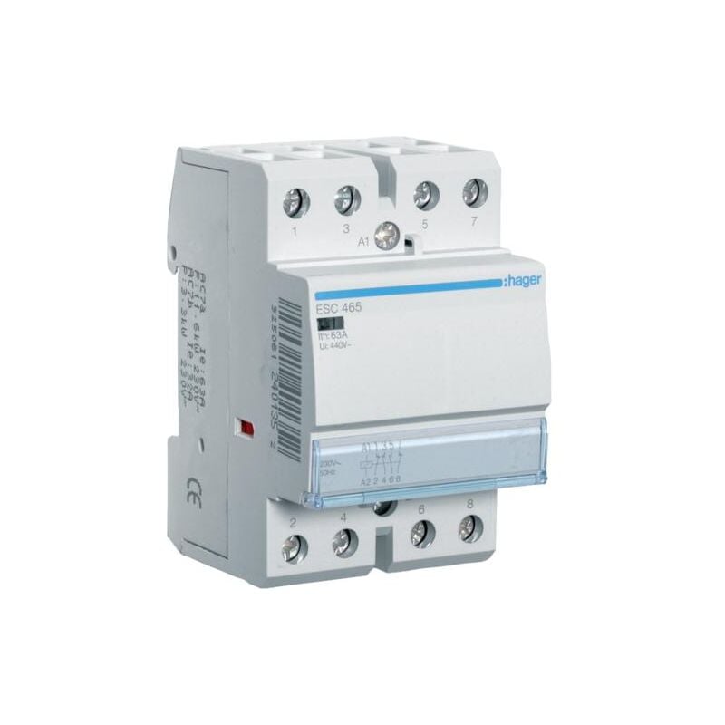 Contacteur sans manette 63A 2F+2O Bobine en 230V Hager ESC465