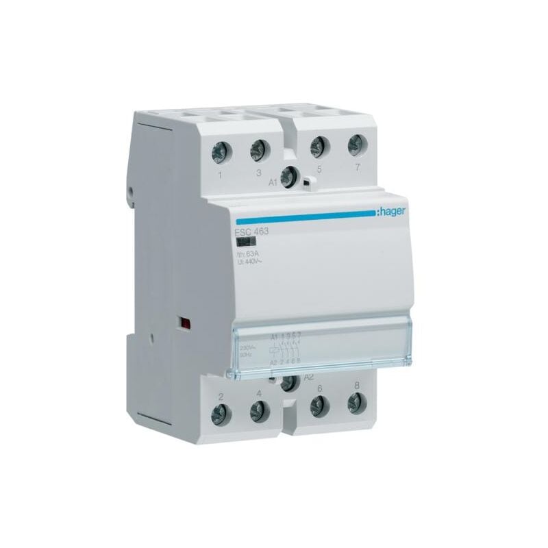 Contacteur 63A 4 contacts à Fermeture Bobine en 230V Hager ESC463