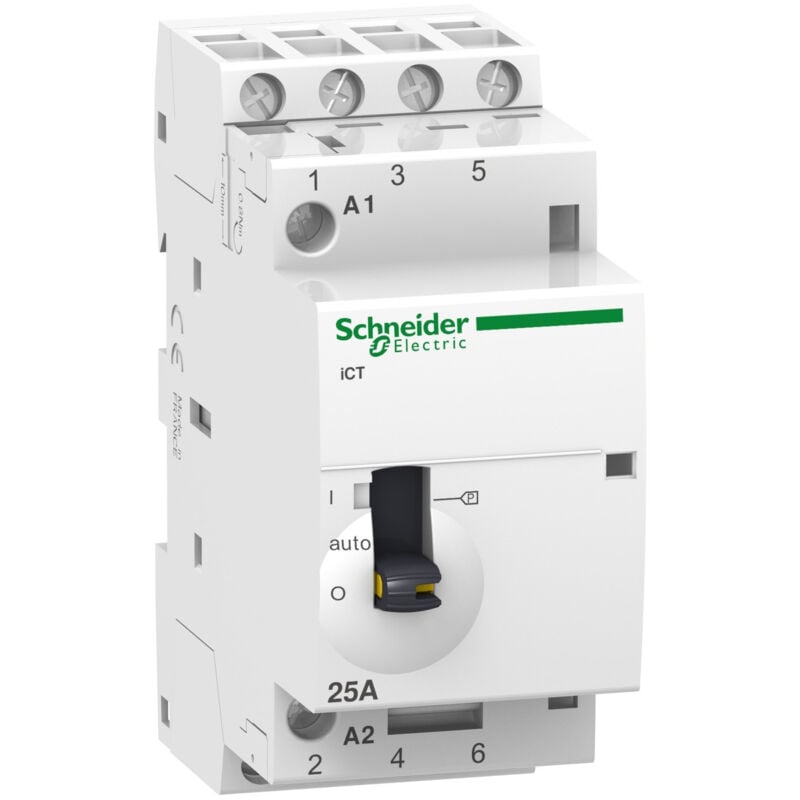Schneider Electric - A9c21134 Schneider - Contacteur à Commande Manuelle Tétrapolaire 25a 4no 24vca - Acti9 Ict