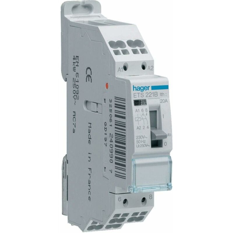 ESS221B - Contact relais commande manuelle 20A 2F 230V - Hager