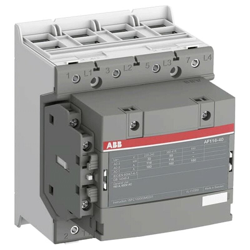 Contacteur ABB 4 pôles 160A 100-250V c.a./c.c. AF116401113