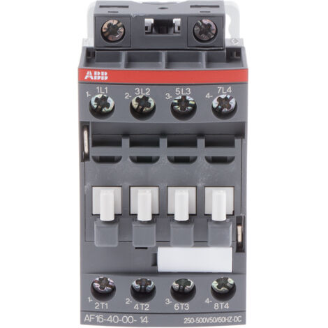 Contacteur ABB série AF, 4 pôles , 4 N/O, 30 A, 250 - 500 V CA/CC., 7,5 kW ( Prix pour 1 )