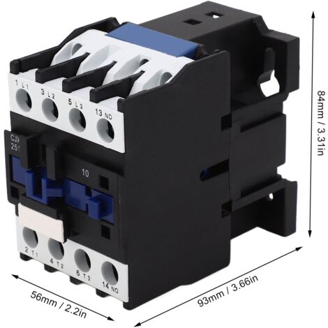 Contacteur AC 3P 380V 25A Bobine Cuivre Contacts Argent Normalement Ouvert