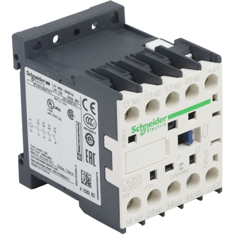 Schneider Electric - TeSys CA3K - contacteur - 4F+0O - instantané - 10A - 24Vcc