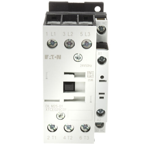 Contacteur de puissance 3p+1O 11kW/400V/AC3 EATON DILM25-01(24V50HZ)