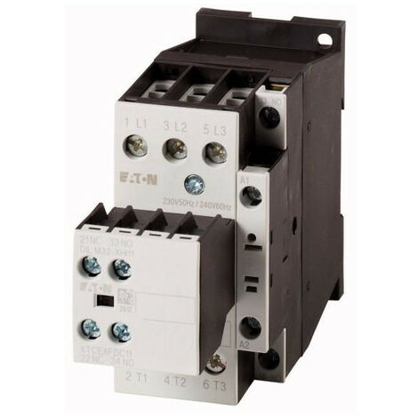 Contacteur de puissance 3p+2F+1O 11kW/400V/AC3 EATON DILM25-21(RDC24)