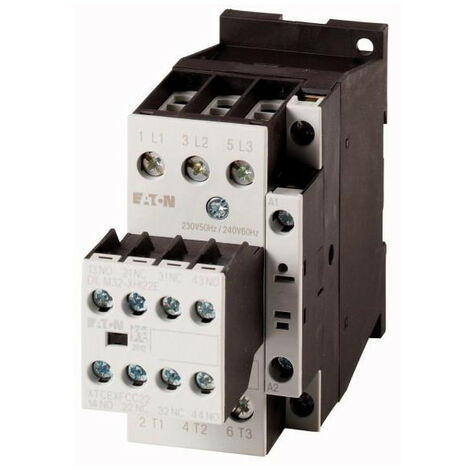 Contacteur de puissance 3p+2F+2O 7.5kW/400V/AC3 EATON DILM17-22(RDC24)