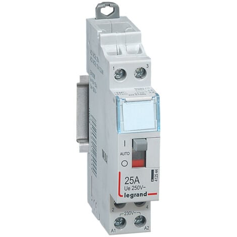 Contacteur de puissance CX³ bobine 230V 2 Pôles 250V 25A contact 2F 1 module LEGRAND 412544
