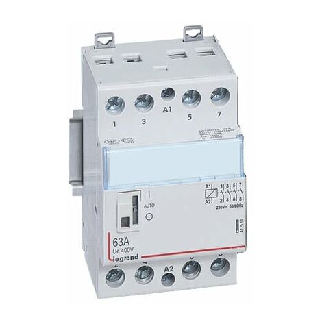 Contacteur de puissance CX³ bobine 230V - 4P 250V - 63A - contact 4F - 3 modules - 412556 - LEGRAND
