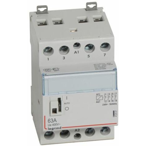 Contacteur de puissance CX³ bobine 230V - 4P 250V - 63A - contact 4O - 3 modules - LEGRAND