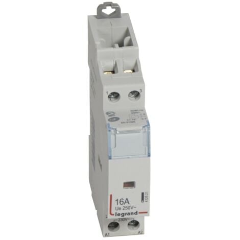 Contacteur de puissance CX³ bobine 230V sans commande manuelle 2 Pôles 250V 16A contact O+F 1 module LEGRAND 412521