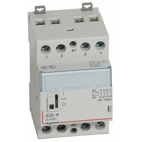 Contacteur de puissance CX³ silencieux bobine 230V - 4P 400V - 40A - contact 4F - 3 modules - LEGRAND