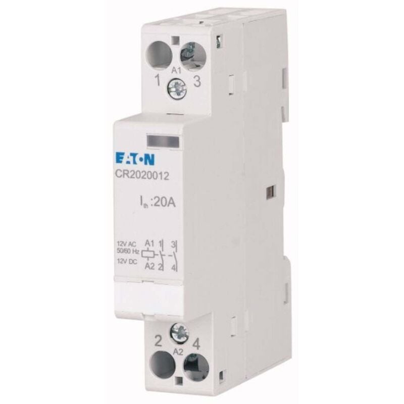 Eaton - CR2002012 Contacteur d'installation Tension nominale: 12 v dc/ac Courant de commutation (max.): 20 a 2 nf (r) 1 p