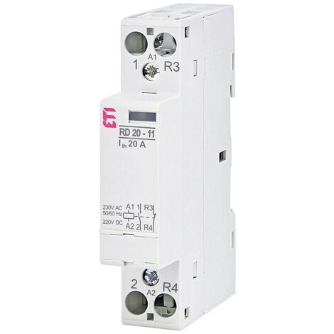 Contacteur d'installation ETI RD 20-11-230V AC/DC, 20A, REG