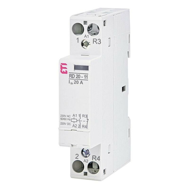 Contacteur d'installation ETI rd 20-11-230V ac/dc, 20A, reg