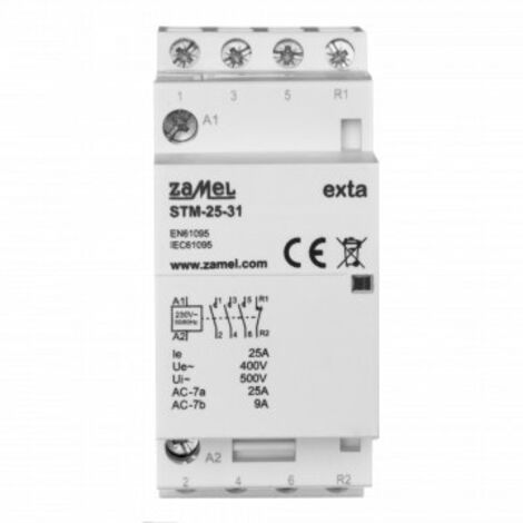 Contacteur d'installation modulaire 25A, 3xNO + 1xNC, 230V AC STM-25-31