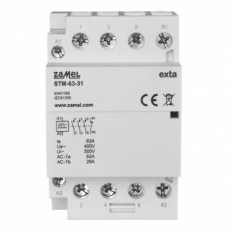 Contacteur d'installation modulaire 63A 3NO+1NC 230V AC type : STM-63-31 EXT10000301