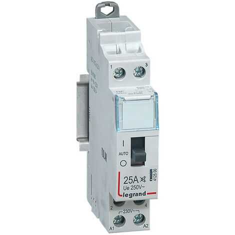 Contacteur domestique CX silencieux bobine 230V 2P 250V 25A contact O+F 1 module (412500)