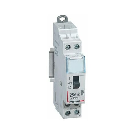 Contacteur domestique CX³ silencieux bobine 230V - 2P 250V - 25A - contact O+F - 1 module - 412500 - LEGRAND