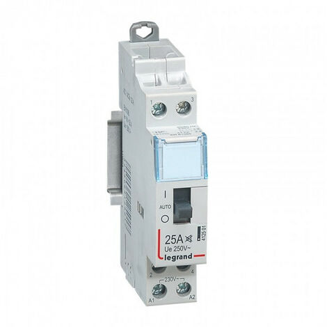 Contacteur domestique LEGRAND CX³ - Silencieux - Bobine 230V - 2P 250V - 25A - Contact 2F - 1 module - Gris