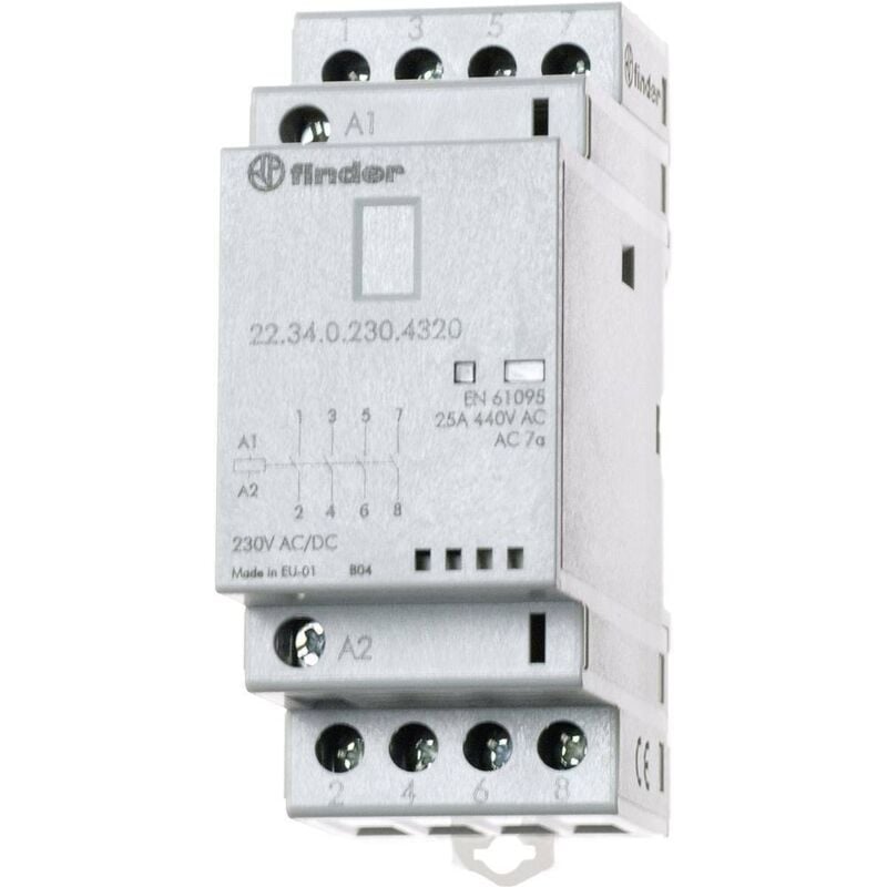 22.34.0.230.4620 Contacteur 2 no (t), 2 nf (r) 230 v/dc, 230 v/ac 25 a 1 pc(s) - Finder