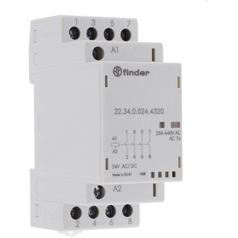 Contacteur Finder série 22 Series, 4 pôles , 25 A, 24 V ac/dc ( Prix pour 1 )
