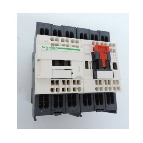 Contacteur inverseur 9A 3P 440V AC-3 contact 3F (3NO) aux 1F 1O bobine 115V CA 50-60Hz bornes ressort TESYS Schneider LC2D093FE7