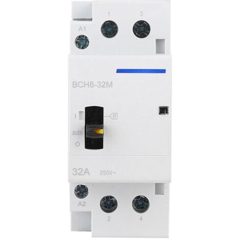 Contacteur Manuel 2P 32A 230V AC pour Commutateur Électrique (1NO+1NC)