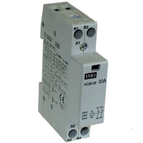 Contacteur modulaire 20A, bobine 230VAC, 2NO, 1 module - IMO