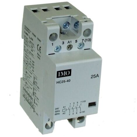 Contacteur modulaire 25A, bobine 230VAC, 4NO, 2 modules - IMO