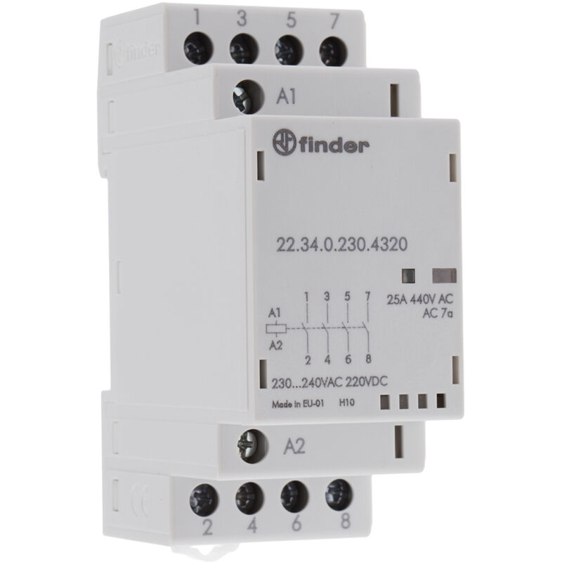 Contacteur Finder série 22 Series, 4 pôles , 25 a, 240 v ac ( Prix pour 1 )