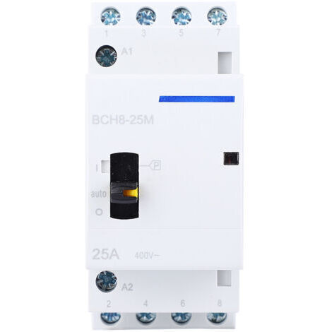Contacteur modulaire AC domestique BCH8-25M 230V 4P 25A avec interrupteur de commande manuel (4NO)