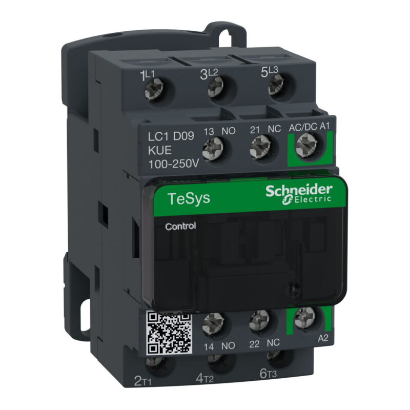 Schneider Electric - TeSys d - contacteur - 3P(3 no) - AC3 - = 440V 9A - 100 à 250Vca-cc