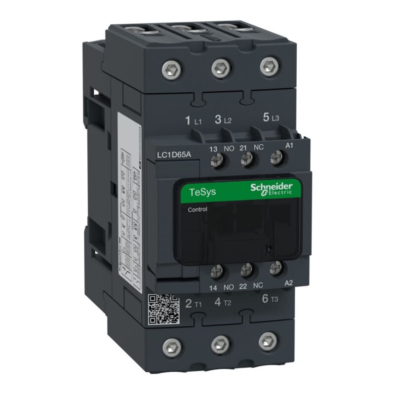 Schneider Electric - Contacteur TeSys LC1-D - 3 pôles - AC-3 440V 65 a - bobine 110 v ca - LC1D65AF7