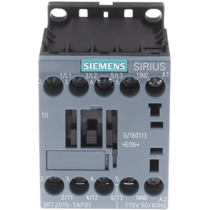 Contacteur Siemens série 3RT2, 3 pôles , 3NO, 7 a, 110 v c.a., 3 kW ( Prix pour 1 )