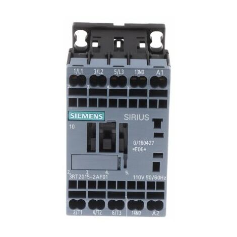 Contacteur Siemens série 3RT2, 3 pôles , 3NO, 7 A, 110 V c.a., 3 kW ( Prix pour 1 )