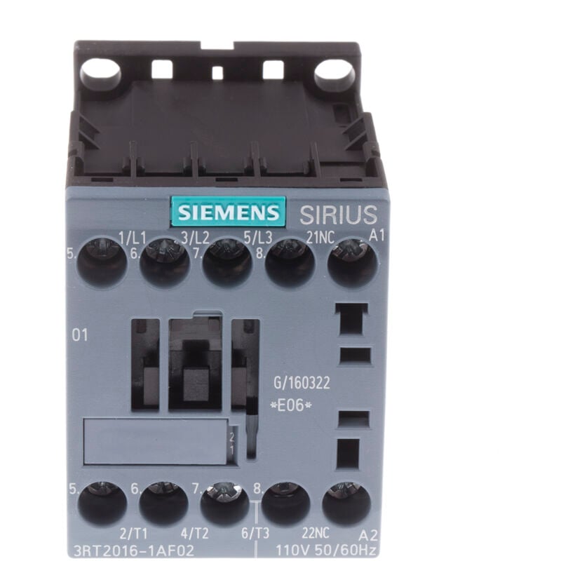 Contacteur Siemens série 3RT2, 3 pôles , 3NO, 9 a, 110 v c.a., 4 kW ( Prix pour 1 )