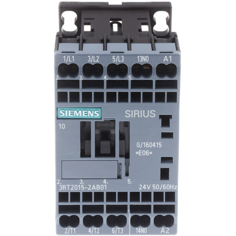 Contacteur Siemens série Size S00, 3RT2, 3 pôles , 3NO, 7 a, 24 v c.a., 3 kW ( Prix pour 1 )