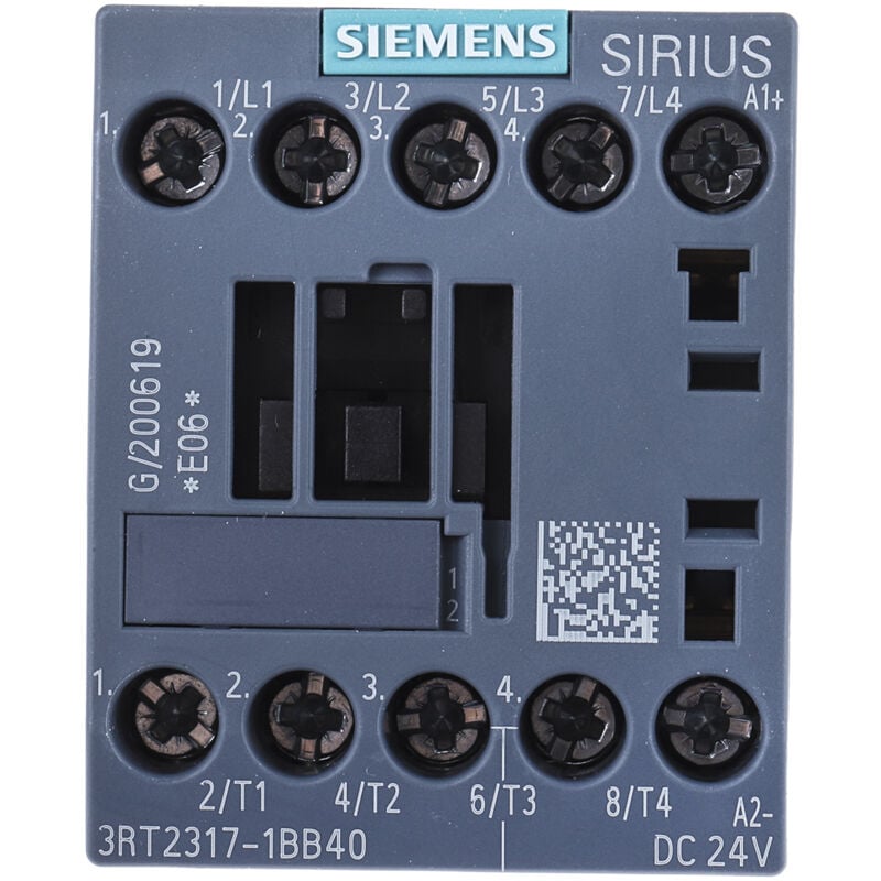 Contacteur Siemens série 3RT2, 4 pôles , 4 n/o, 12 a, 24 v c.c., 5,5 kW ( Prix pour 1 )