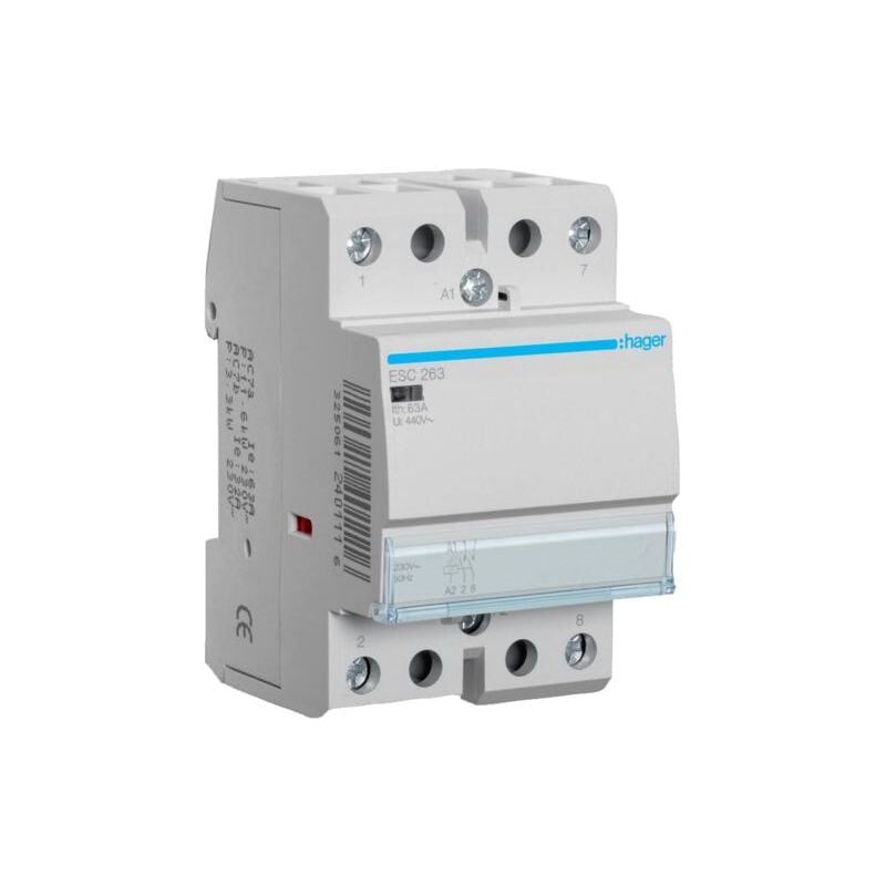 Contacteur 63A 2 Contact à Fermeture 230V Hager ESC263