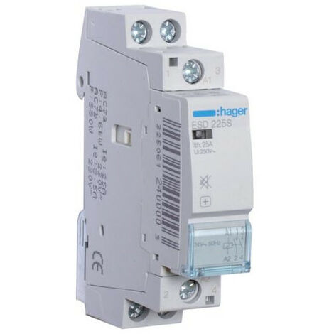 Contacteur Silencieux 25A. 2F. 24V HAGER ESD225S