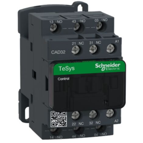 Contacteur TeSys CAD32 3 F plus 2 O instantané 10 A 400 V CA - CAD32V7