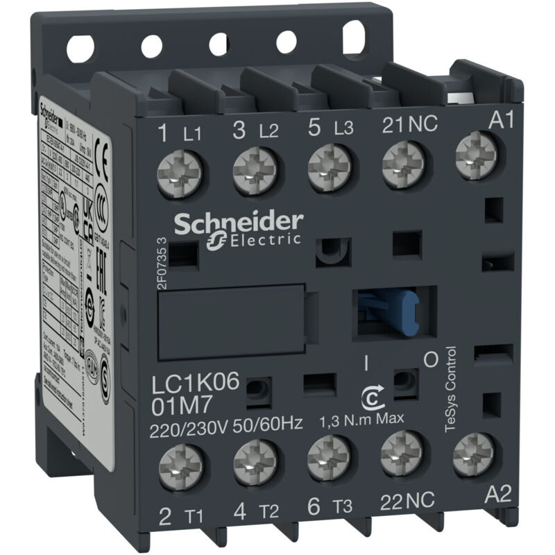 Schneider Electric - Contacteur TeSys LC1K 3P AC3 440V 6A bobine 230V - LC1K0601P5
