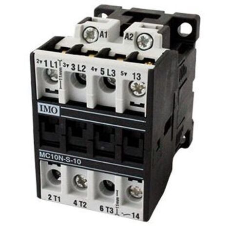 Contacteur tripolaire 4KW 10A - commande bobine 230VAC - 1NO - MC10 IMO