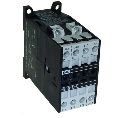 Contacteur tripolaire 4KW 10A - commande bobine 24VDC - 1NO - MCD10 IMO