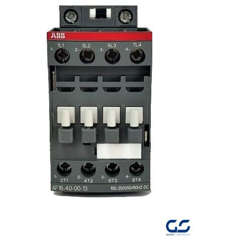 Contactor ABB AF16-40-00-13 para conmutación 4P 100-250V 50/60HZ DC  AC1 30A (1SBL177201R1300)