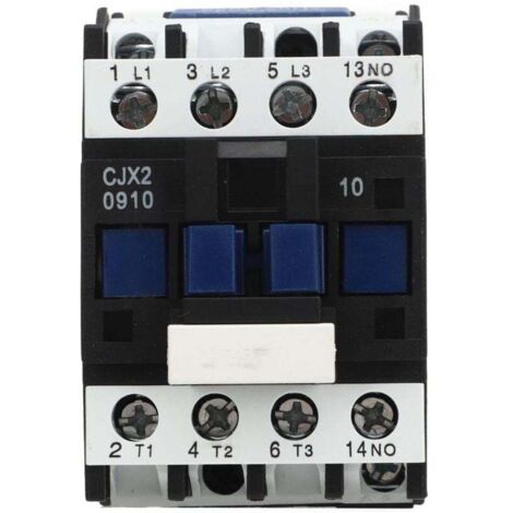 Contactor eléctrico trifásico CJX2-0910 con contactos de plata, 9 A, montaje en carril DIN para motor de CA