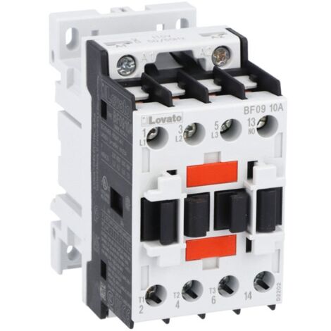 Contactor Lovato de 3 polos y 9A de bobina en CA 230VAC BF0910A230