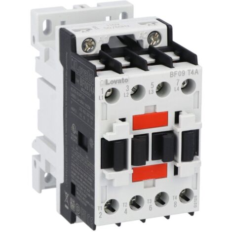 Contactor Lovato de cuatro polos con bobina de 25A en CA 230VAC BF09T4A230