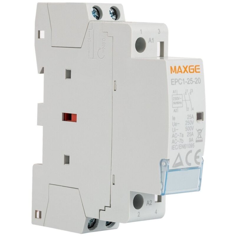 

Contactor Maxge 2 polos 25A 230V AC-1NO+1NC